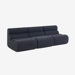 Nova Chauffeuse tissu effet alpaca 1 place lot de 3 Bleu foncé