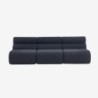Nova Chauffeuse tissu effet alpaca 1 place lot de 3 Bleu foncé