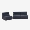 Nova Chauffeuse tissu effet alpaca 1 place lot de 3 Bleu foncé
