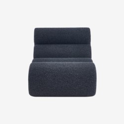 Nova Chauffeuse tissu effet alpaca 1 place lot de 3 Bleu foncé