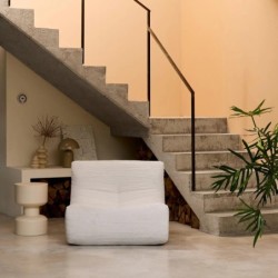 Sokol Chauffeuse velours côtelé 1 place Crème