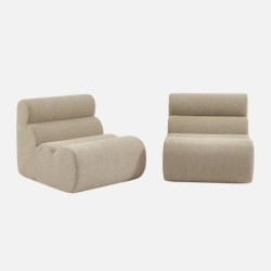 Nova Chauffeuse bouclette texturée 1 place lot de 2 Beige