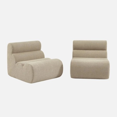 Nova Chauffeuse bouclette texturée 1 place lot de 2 Beige