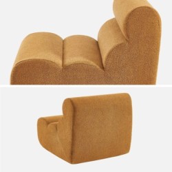 Nova Chauffeuse bouclette texturée 1 place lot de 2 Moutarde