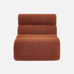 Nova Chauffeuse bouclette texturée 1 place lot de 2 Terracotta