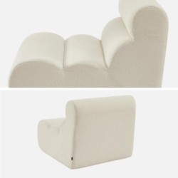 Nova Chauffeuse bouclette texturée 1 place lot de 2 Blanc