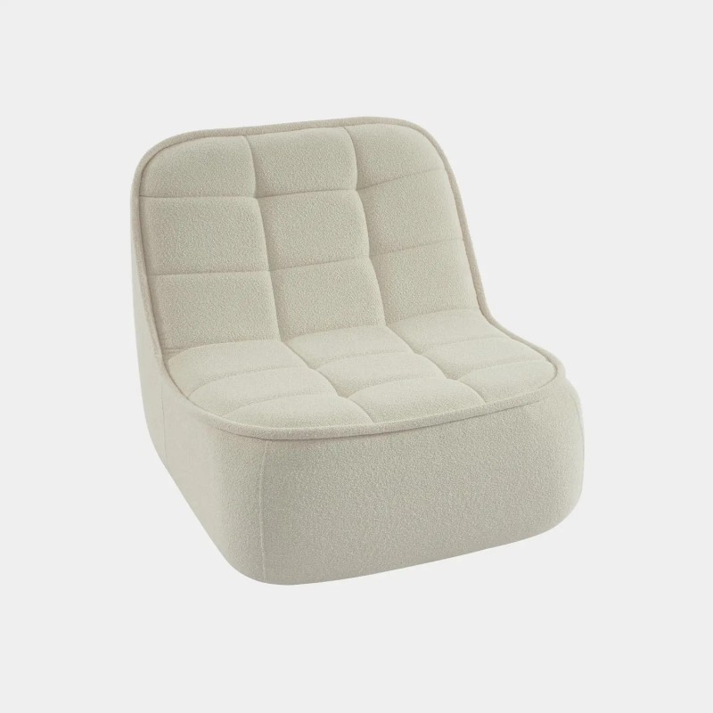 Boni Chauffeuse bouclette texturée 1 place Blanc cassé