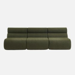 Nova Chauffeuse bouclette texturée 1 place lot de 3 Kaki