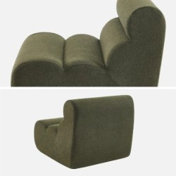 Nova Chauffeuse bouclette texturée 1 place lot de 3 Kaki