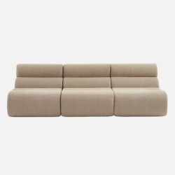 Nova Chauffeuse bouclette texturée 1 place lot de 3 Beige