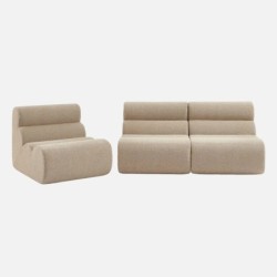 Nova Chauffeuse bouclette texturée 1 place lot de 3 Beige