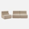 Nova Chauffeuse bouclette texturée 1 place lot de 3 Beige