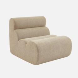 Nova Chauffeuse bouclette texturée 1 place lot de 3 Beige