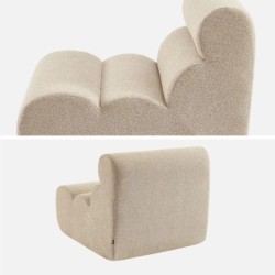 Nova Chauffeuse bouclette texturée 1 place lot de 3 Beige