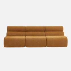 Nova Chauffeuse bouclette texturée 1 place lot de 3 Moutarde