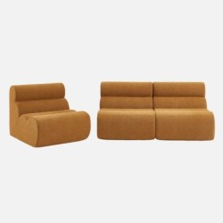 Nova Chauffeuse bouclette texturée 1 place lot de 3 Moutarde