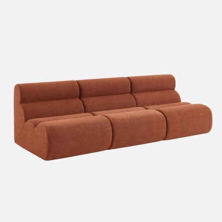 Nova Chauffeuse bouclette texturée 1 place lot de 3 Terracotta