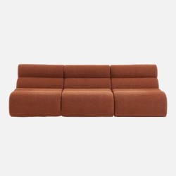Nova Chauffeuse bouclette texturée 1 place lot de 3 Terracotta