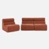 Nova Chauffeuse bouclette texturée 1 place lot de 3 Terracotta