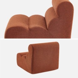 Nova Chauffeuse bouclette texturée 1 place lot de 3 Terracotta