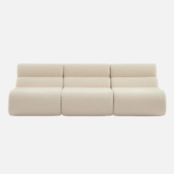 Nova Chauffeuse bouclette texturée 1 place lot de 3 Blanc