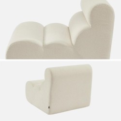 Nova Chauffeuse bouclette texturée 1 place lot de 3 Blanc