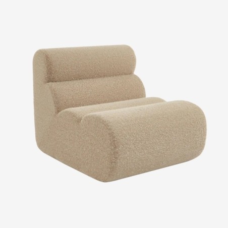 Nova Chauffeuse tissu effet alpaca 1 place lot de 2 Beige