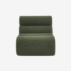 Nova Chauffeuse tissu effet alpaca 1 place lot de 2 Kaki