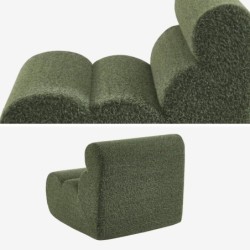 Nova Chauffeuse tissu effet alpaca 1 place lot de 2 Kaki