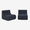 Nova Chauffeuse tissu effet alpaca 1 place lot de 2 Bleu foncé