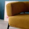 Cristo Fauteuil tissu dossier incurvé piétement métal Moutarde