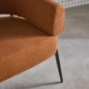 Cristo Fauteuil tissu dossier incurvé piétement métal Terracotta