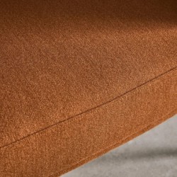 Cristo Fauteuil tissu dossier incurvé piétement métal Terracotta