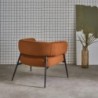 Cristo Fauteuil tissu dossier incurvé piétement métal Terracotta
