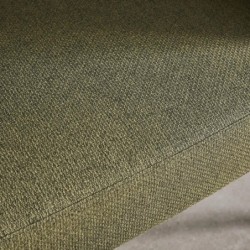 Cristo Fauteuil tissu dossier incurvé piétement métal Kaki