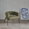 Cristo Fauteuil tissu dossier incurvé piétement métal Kaki
