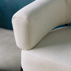Cristo Fauteuil tissu dossier incurvé piétement métal Blanc