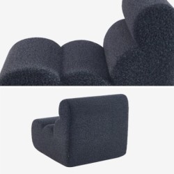 Nova Chauffeuse tissu effet alpaca 1 place Bleu foncé