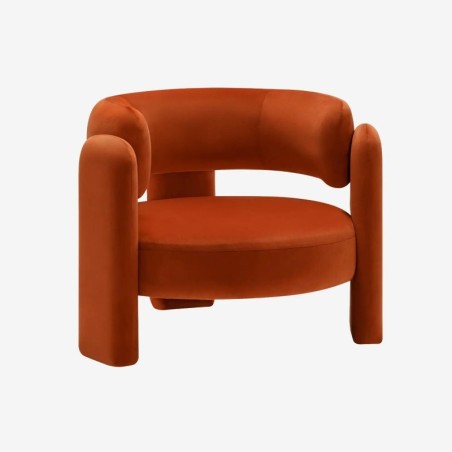 Mellow Fauteuil tripode en velours Orange