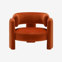 Mellow Fauteuil tripode en velours Orange