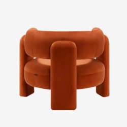 Mellow Fauteuil tripode en velours Orange