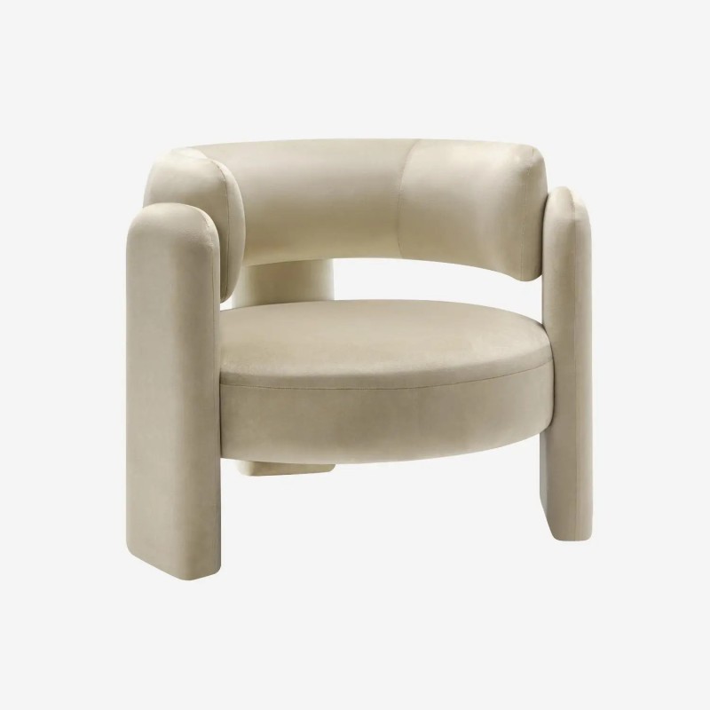 Mellow Fauteuil tripode en velours Beige
