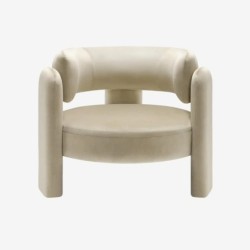 Mellow Fauteuil tripode en velours Beige