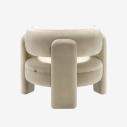 Mellow Fauteuil tripode en velours Beige