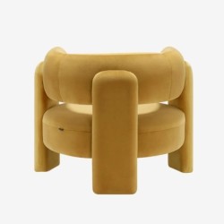 Mellow Fauteuil tripode en velours Moutarde
