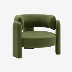 Mellow Fauteuil tripode en velours Vert