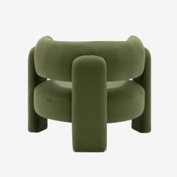 Mellow Fauteuil tripode en velours Vert