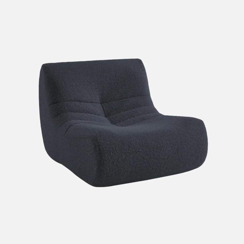 Sokol Chauffeuse tissu effet alpaca 1 place Bleu nuit