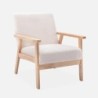 Isak bouclette Fauteuil scandinave bois de peuplier, d'hévéa et bouclette