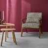 Antoine Fauteuil scandinave bois d'hévéa et imprimé léopard